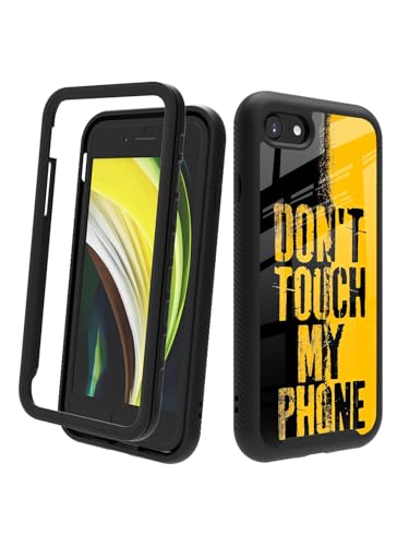 POCOOA Kompatibel mit iPhone SE 2022/2020 (3./2. Generation), iPhone 8/7, stoßfeste, robuste, doppellagige Schutzhülle für Jungen, Kinder, Männer – Don't Touch My Phone 051 von POCOOA