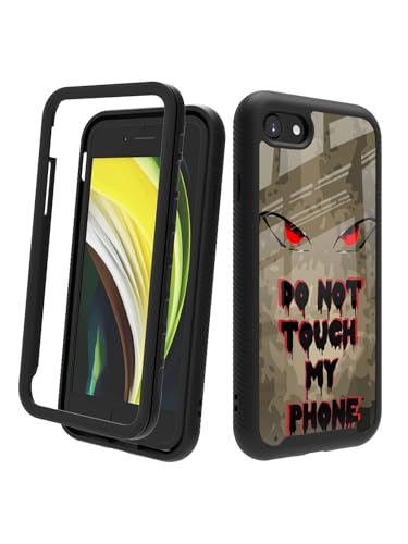 POCOOA Kompatibel mit iPhone SE 2022/2020 (3./2. Generation), iPhone 8/7, stoßfeste, robuste, doppellagige Schutzhülle für Jungen, Kinder, Männer – Don't Touch My Phone 069 von POCOOA