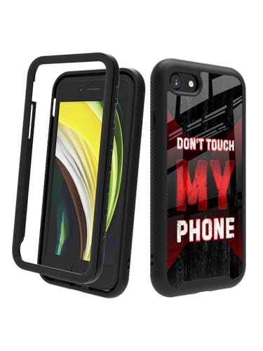 POCOOA Kompatibel mit iPhone SE 2022/2020 (3./2. Generation), iPhone 8/7, stoßfeste, robuste, doppellagige Schutzhülle für Jungen, Kinder, Männer – Don't Touch My Phone 073 von POCOOA