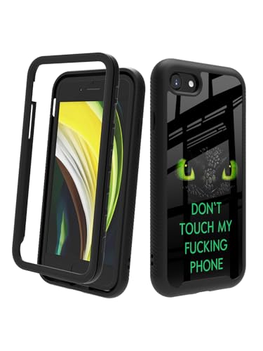 POCOOA Kompatibel mit iPhone SE 2022/2020 (3./2. Generation), iPhone 8/7, stoßfeste, robuste, doppellagige Schutzhülle für Jungen, Kinder, Männer – Don't Touch My Phone 081 von POCOOA