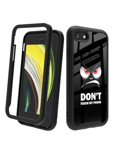 POCOOA Kompatibel mit iPhone SE 2022/2020 (3./2. Generation), iPhone 8/7, stoßfeste, robuste, doppellagige Schutzhülle für Jungen, Kinder, Männer – Don't Touch My Phone 082 von POCOOA