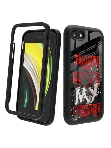 POCOOA Kompatibel mit iPhone SE 2022/2020 (3./2. Generation), iPhone 8/7, stoßfeste, robuste, doppellagige Schutzhülle für Jungen, Kinder, Männer – Don't Touch My Phone 087 von POCOOA