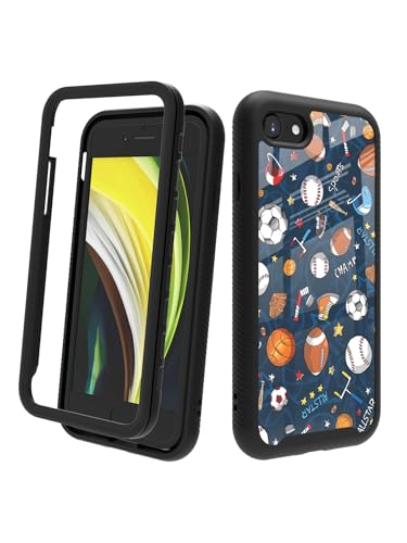 POCOOA Kompatibel mit iPhone SE 2022/2020 (3./2. Generation), iPhone 8/7, stoßfeste, robuste, zweilagige Schutzhülle für Jungen, Kinder, Herren – Ball Sports 136 von POCOOA