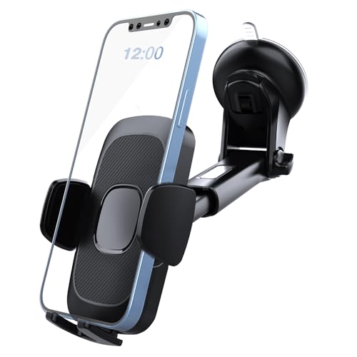 POEGO Handyhalterung Auto 360° drehbar Handyhalter mit Saugnapf für Windschutzscheibe & Armaturenbrett, längenverstellbar universal für iPhone, Android, Smartphones usw. von POEGO