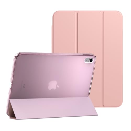 Schutz Hülle für ipad 10. Gen. 2022, ipad 10,9" Magnetisch dünn leicht PU Leder Tablet Smart Case mit Auto Schlaf/Aufwach transparente Rückseite (Rosegold, Für iPad 10. Generation (von 2022)) von POEGO