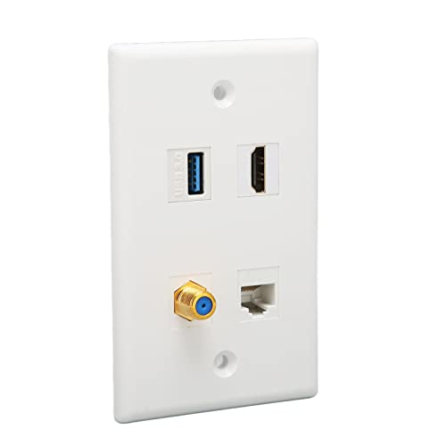 4 Port HD Multimedia -Schnittstelle Wallplatte für HDTV -Projektor Computer, Einfache Installation Home Kabelverdrahtung für Ordentliche Look, Sichere Verbindung, [anwendbare Szene: Home von POENVFPO