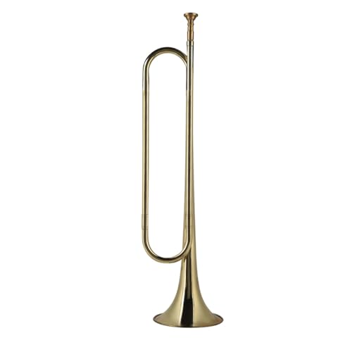 Brass -Trompete, 52 Cm Länge, Lauter Klang, Kavallerie -Trompetenorchester Musikinstrument, für Kinder und Jugendliche, für Schulband Drum Orchestra, Gold von POENVFPO