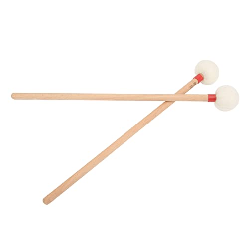 Drum Mallet Stick Set: Premium -Wollfilzkopf, Ahorngriff, für Basstrommeln, Snare -Trommeln und Mehr (Rot) von POENVFPO