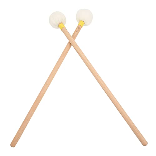 Drum Mallet Stick Set: Premium -Wollfilzkopf, Ahorngriff, für Basstrommeln, Snare -Trommeln und Mehr (YELLOW) von POENVFPO