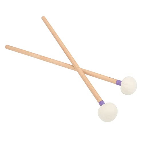 Drum Mallet Stick Set: Premium -Wollfilzkopf, Ahorngriff, für Basstrommeln, Snare -Trommeln und Mehr (violett) von POENVFPO