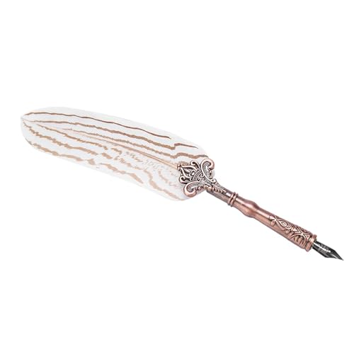 POENVFPO Wunderschöner Geschnitzter Federstift mit 3 Nibs, Einfach und Einfach für Kalligraphie -Übungen zu Bedienen (WHITE) von POENVFPO