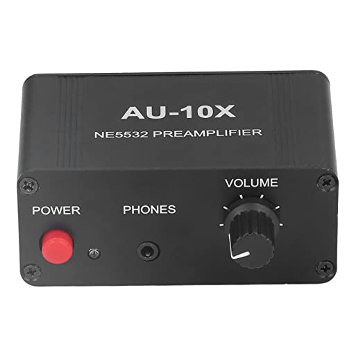 Stereo -Kopfhörerverstärker 20 DB Schallsignal -Vorverstärker mit 3,5 Mm Kopfhörern Ausgang Multi Kompatibel für Telefone, Computer, Schwarze Aluminiumlegierung von POENVFPO