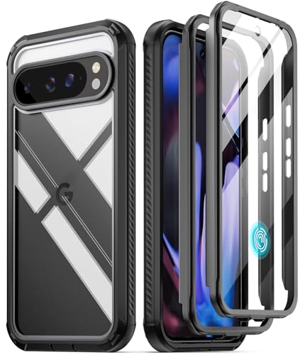 Poetic Guardian Schutzhülle für Google Pixel 9 Pro XL 5G, integrierter Displayschutz [funktioniert mit Fingerabdruck-ID], [2 Frontrahmen] [kabelloses Laden] Ganzkörper-Schutzhülle, stoßfest, robust, von Poetic