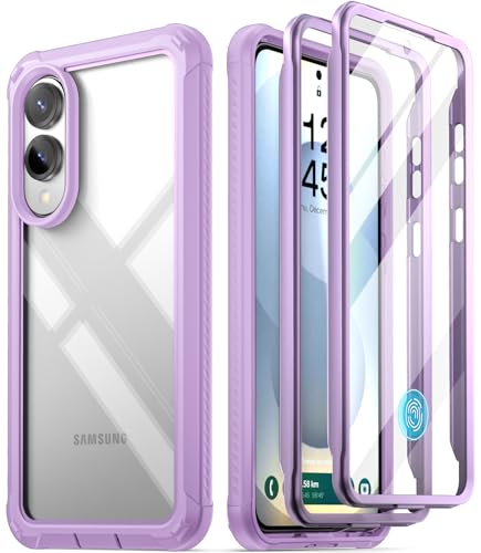 POETIC Guardian Hülle für Samsung Galaxy S25 Edge 5G 6,7 Zoll, integrierter Displayschutz [funktioniert mit Fingerabdruck-ID], robuste, stoßfeste und transparente Ganzkörperhülle, Lila/Klar von POETIC