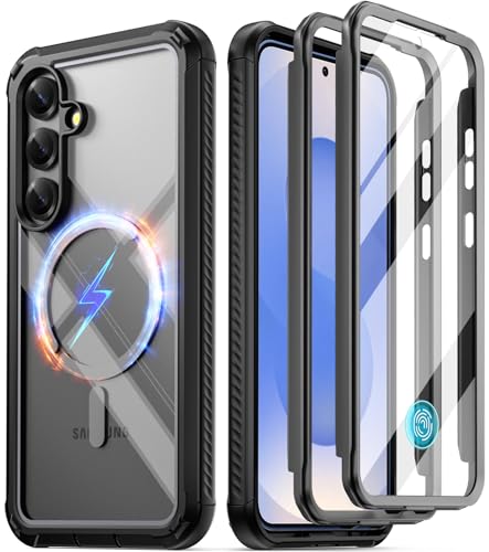 Poetic Guardian MagPro Schutzhülle für Galaxy S25 5G 15,7 cm (6,2 Zoll) (2025), mil-gradige Falltests, integrierter Displayschutz, funktioniert mit Fingerabdruck-ID, stoßfest, robust, transparent von POETIC