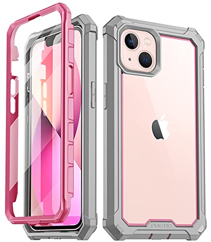 POETIC Guardian Series Hülle Kompatibel mit iPhone 13 6,1 Zoll, 360 Grad Ganzkörper Schutzhülle, stoßfest, robust, transparent, Outdoor Hülle mit Eingebauter Displayschutz, Pink/Klar von POETIC