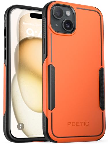POETIC Neon Series Hülle Kompatibel mit iPhone 15 6,1 Zoll (2023), Robust Heavy Duty Handyhülle, leicht, dünn, stoßfest Outdoor Schutzhülle, Orange von POETIC