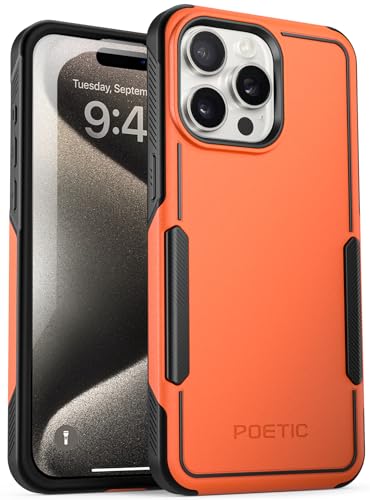 POETIC Neon Series Hülle Kompatibel mit iPhone 15 Pro 6,1 Zoll (2023), Robust Heavy Duty Handyhülle, leicht, dünn, stoßfest Outdoor Schutzhülle, Orange von POETIC
