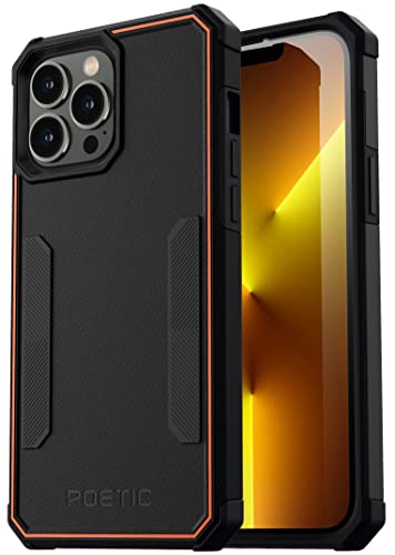 POETIC Neon Series Schutzhülle kompatibel mit iPhone 13 Pro 6,1 Zoll (2021 Version), zweilagig, robust, leicht, dünn, stoßfest, Schwarz von POETIC