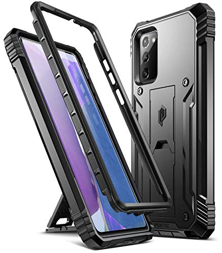 POETIC Revolution Series für Galaxy Note 20 Hülle, robuste, zweilagige Ganzkörper-Schutzhülle mit Ständer, Ohne Eingebauten Displayschutz, schwarz von POETIC