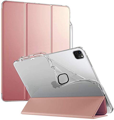 POETIC iPad Pro 12.9 Schutzhülle, Lumos X, Weich Ultra Dünn Schmale Passform Smart Cover Hülle [Auto Aufwach/Schlaf] Dreifachfaltung Ständer Folio [Stifthalter] für Apple iPad Pro 12.9 Roségold von POETIC