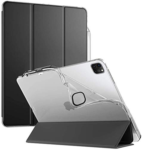 POETIC iPad Pro 12.9 Schutzhülle, Lumos X, Weich Ultra Dünn Schmale Passform Smart Cover Hülle [Auto Aufwach/Schlaf] Dreifachfaltung Ständer Folio [Stifthalter] für Apple iPad Pro 12.9 Schwarz von POETIC