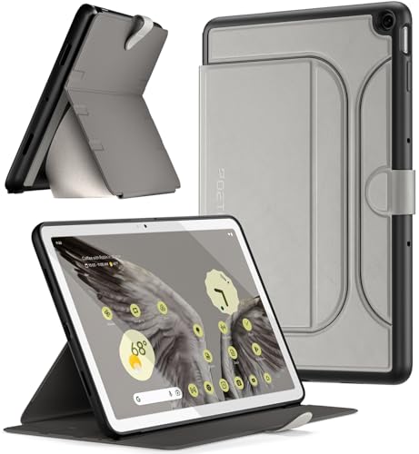 Poetic Explorer Magnetische Folio-Standhülle, entworfen für Google Pixel Tablet (2023), magnetische Fidget-Mount-Hülle für Google Pixel Tablet, Space Grau von POETIC