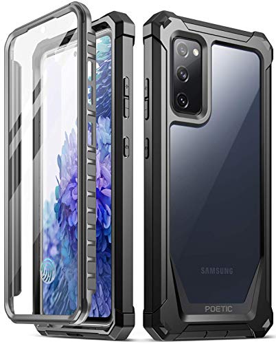 Poetic Guardian Series Schutzhülle für Galaxy S20 FE 5G (2020 Release), Ganzkörper-Hybrid-Verstärkung, stoßfest, robust, transparent, mit integriertem Bildschirmschutz, schwarz/transparent von POETIC