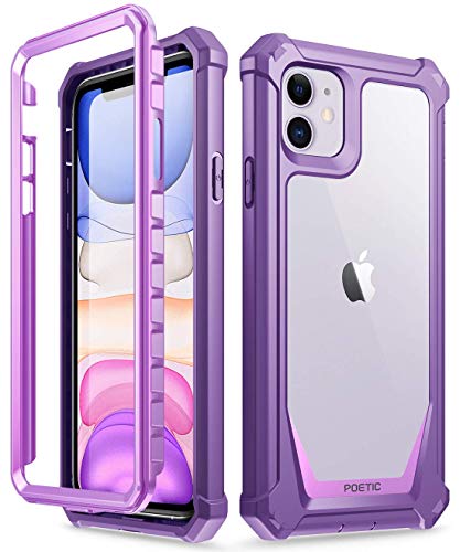 Poetic Guardian Series für iPhone 11 6,1-Zoll-Hülle (2019), Ganzkörper-Hybrid-Bumper Cover, eingebauter Displayschutz, Violett von POETIC