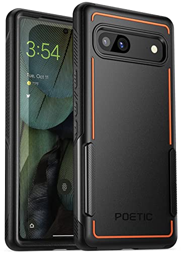 Poetic Neon Series Schutzhülle kompatibel mit Pixel 7A 5G 6,1 Zoll, zweilagig, robust, robust, leicht, dünn, stoßfest, Schwarz von POETIC