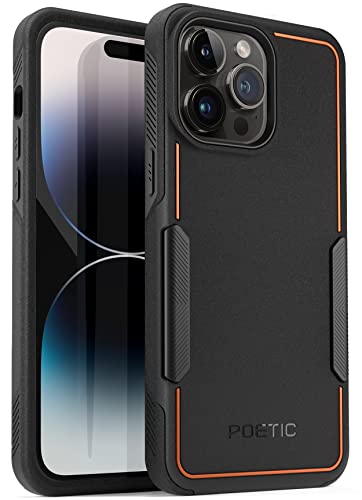 Poetic Neon iPhone 14 Pro Max Hülle, strapazierfähig, zweilagig, schlank, stoßfest, kabelloses Laden, rutschfest, 17,7 cm (6,7 Zoll), Schwarz von POETIC