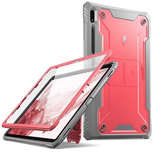 Poetic Revolution Schutzhülle für Samsung Galaxy Tab S7 Plus, 12.4 Zoll (2020) SM-T970,SM-T975, Ganzkörper-Hülle mit S-Stifthalter, integrierter Bildschirmschutz, Pink von POETIC