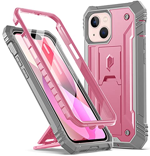 Poetic Revolution Series Schutzhülle für iPhone 13 Mini, 5,4 Zoll (2021), Ganzkörper-Hülle, robust, doppellagig, stoßfest, Schutzhülle mit Ständer und integriertem Bildschirmschutz, Pink von POETIC
