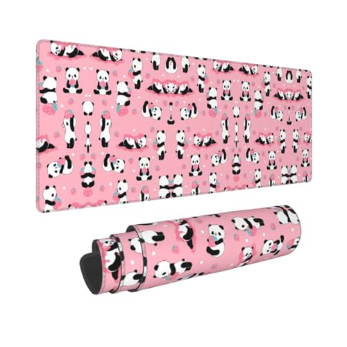 Poezjzw 20250211202636 (1) Langes Gaming-Mauspad, große Schreibtischunterlage, Tastaturunterlage mit genähten Kanten, für Gaming und Büro, 80 x 30 cm von POEZJZW