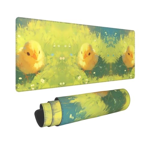 Poezjzw Chicks langes Gaming-Mauspad, große Schreibtischunterlage, Tastaturunterlage mit genähten Kanten, für Gaming und Büro, 80 x 30 cm Poezjzw Chicks langes Gaming-Mauspad, große Schreibtischunterlage, Tastaturunterlage mit genähten Kanten, für Gaming und Büro, 80 x 30 cm von POEZJZW