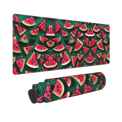 Poezjzw Dream Wassermelone langes Gaming-Mauspad, große Schreibtischunterlage, Tastaturunterlage mit genähten Kanten, für Gaming und Büro, 31,5 x 30 cm Poezjzw Dream Wassermelone langes Gaming-Mauspad, große Schreibtischunterlage, Tastaturunterlage mit genähten Kanten, für Gaming und Büro, 31,5 x 30 cm von POEZJZW
