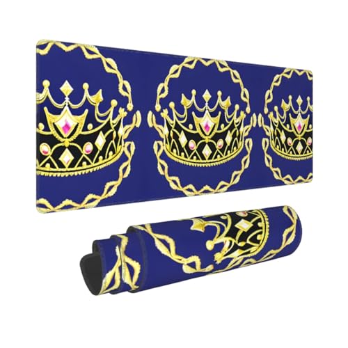 Poezjzw Fantasy Tiara langes Gaming-Mauspad, große Schreibtischunterlage, Tastaturunterlage mit genähten Kanten, für Gaming und Büro, 31,5 x 30 cm Poezjzw Fantasy Tiara langes Gaming-Mauspad, große Schreibtischunterlage, Tastaturunterlage mit genähten Kanten, für Gaming und Büro, 31,5 x 30 cm von POEZJZW