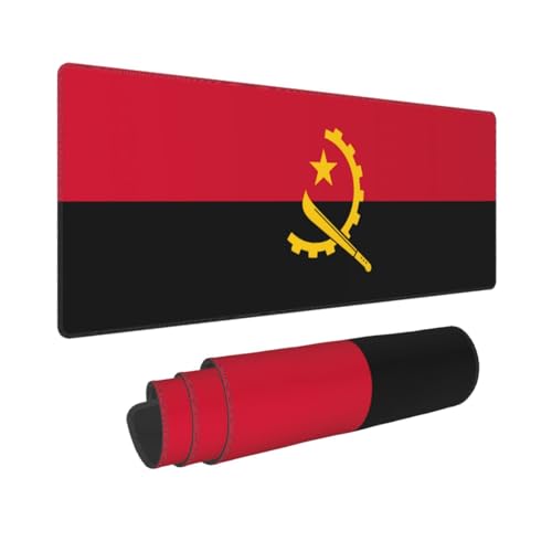 Poezjzw Gaming-Mauspad mit Angola-Flaggenmuster, großes erweitertes Mauspad, großer Computer für Zuhause, Büro, Gaming, Arbeit, 80 x 30 cm Poezjzw Gaming-Mauspad mit Angola-Flaggenmuster, großes erweitertes Mauspad, großer Computer für Zuhause, Büro, Gaming, Arbeit, 80 x 30 cm von POEZJZW