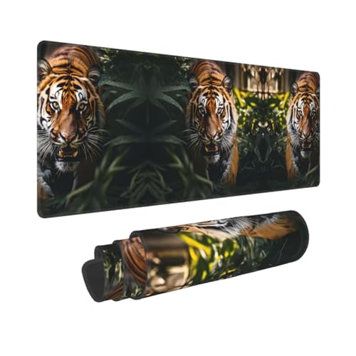 Poezjzw Gaming-Mauspad mit Dschungel-Tiger-Muster, großes erweitertes Mauspad, großer Computer für Zuhause, Büro, Gaming, Arbeit, 80 x 30 cm Poezjzw Gaming-Mauspad mit Dschungel-Tiger-Muster, großes erweitertes Mauspad, großer Computer für Zuhause, Büro, Gaming, Arbeit, 80 x 30 cm von POEZJZW