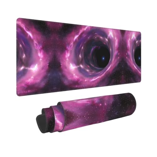 Poezjzw Großes Gaming-Mauspad mit Weltraumwurmloch, große Schreibtischunterlage mit genähten Kanten, für Gaming und Büro, 31,5 x 30 cm Poezjzw Großes Gaming-Mauspad mit Weltraumwurmloch, große Schreibtischunterlage mit genähten Kanten, für Gaming und Büro, 31,5 x 30 cm von POEZJZW