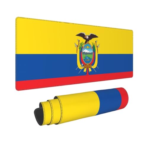 Poezjzw Langes Gaming-Mauspad, Motiv: Flagge von Ecuador, große Schreibtischunterlage, Tastaturunterlage mit genähten Kanten, für Gaming und Büro, 31,5 x 30 cm Poezjzw Langes Gaming-Mauspad, Motiv: Flagge von Ecuador, große Schreibtischunterlage, Tastaturunterlage mit genähten Kanten, für Gaming und Büro, 31,5 x 30 cm von POEZJZW