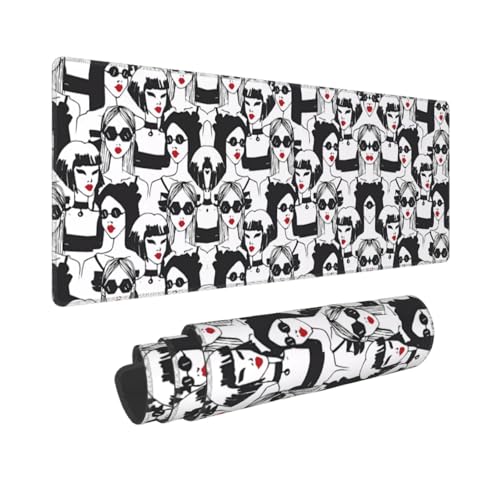 Poezjzw Langes Gaming-Mauspad für Damen, Sonnenbrille, große Schreibtischunterlage mit genähten Kanten, für Gaming und Büro, 80 x 30 cm Poezjzw Langes Gaming-Mauspad für Damen, Sonnenbrille, große Schreibtischunterlage mit genähten Kanten, für Gaming und Büro, 80 x 30 cm von POEZJZW