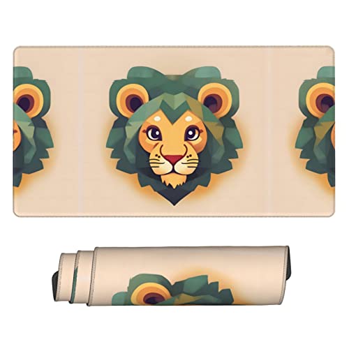 Poezjzw Langes Gaming-Mauspad mit Cartoon-Löwen-Design, große Schreibtischunterlage mit genähten Kanten, für Gaming und Büro, 40,6 x 74,9 cm Poezjzw Langes Gaming-Mauspad mit Cartoon-Löwen-Design, große Schreibtischunterlage mit genähten Kanten, für Gaming und Büro, 40,6 x 74,9 cm von POEZJZW