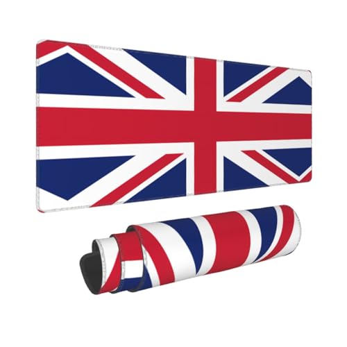 Poezjzw Langes Gaming-Mauspad mit britischer Flagge, große Schreibtischunterlage, Tastaturunterlage mit genähten Kanten, für Gaming und Büro, 80 x 30 cm Poezjzw Langes Gaming-Mauspad mit britischer Flagge, große Schreibtischunterlage, Tastaturunterlage mit genähten Kanten, für Gaming und Büro, 80 x 30 cm von POEZJZW