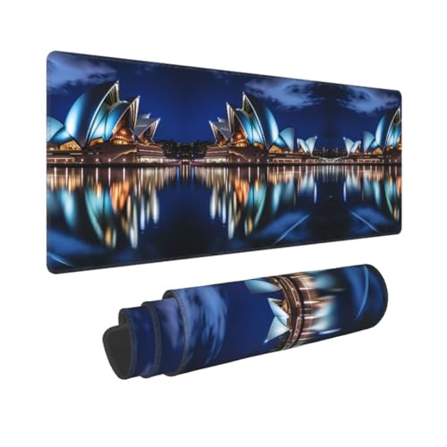 Poezjzw Sydney Gaming-Mauspad mit Opernhaus-Muster, großes erweitertes Mauspad, großer Computer für Zuhause, Büro, Gaming, Arbeit, 80 x 30 cm Poezjzw Sydney Gaming-Mauspad mit Opernhaus-Muster, großes erweitertes Mauspad, großer Computer für Zuhause, Büro, Gaming, Arbeit, 80 x 30 cm von POEZJZW