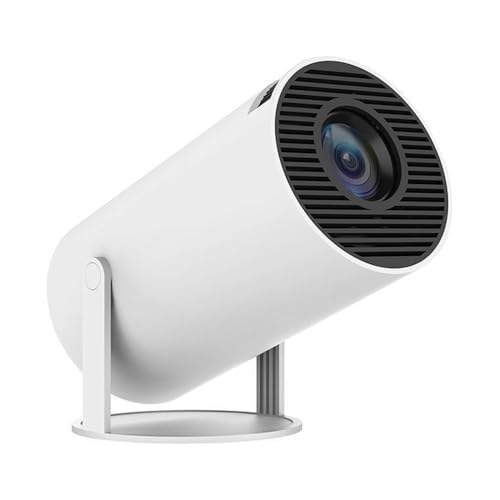 POFET Mini-Projektor 4K 720P-Unterstützung, tragbarer Projektor, Smart-Projektor, automatische horizontale Korrektur, 180° drehbarer Outdoor-Filmprojektor, kompatibel mit Mobiltelefonen (weiß) von POFET