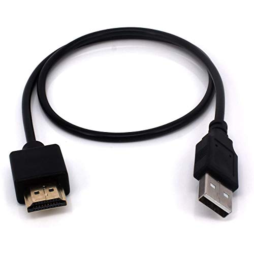 POFET USB zu HDMI Kabel 0,5 m USB 2.0 Stecker zu HDMI Stecker Ladekabel Splitter Adapter, Kompatibel mit Fernseher von POFET