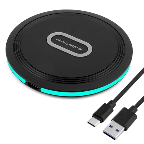 Kabelloses Ladegerät,15W Schnelles Wireless Charger mit i-Phones 15 14 13 12 11/Pro/Pro Max/Mini/XS/XR/8,Induktive Ladestation für Samsung Galaxy, AirPods/Galaxy Buds, Huawei(Color:Schwarz) von POHOVE