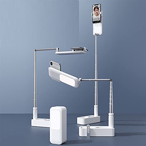 Pohove Selfie-Ständer, ausziehbar, faltbar, Licht 360° Rotation, aufladbar, Handyhalterung, Multifunktions-Halter mit Fernbedienung, LED-Licht für Videoaufnahmen von POHOVE