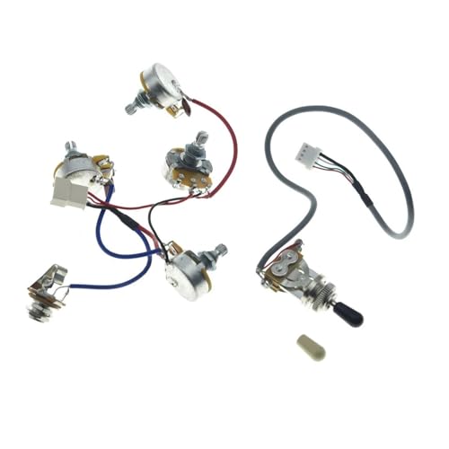 E Gitarrenkabelsatz Vorverdrahteter Humbuck-Kabelbaum mit 500K-Potentiometern und 3-Wege-Kippschalter für LP SG DOT-Gitarren(3/4) von POHTYIT